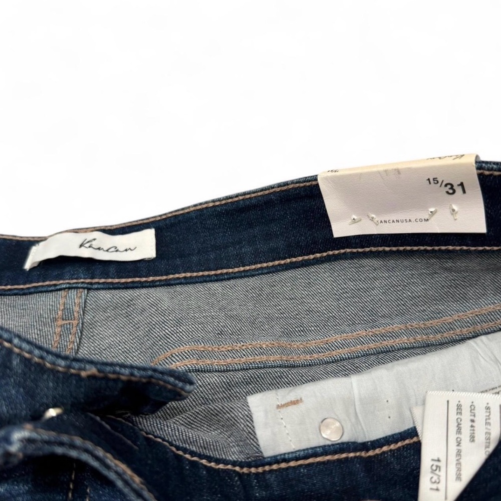 KanCan Alena Mid Rise Slim Boyfriend Jeans Women’s 15/31 Distressed Straight - Picture 2 of 7